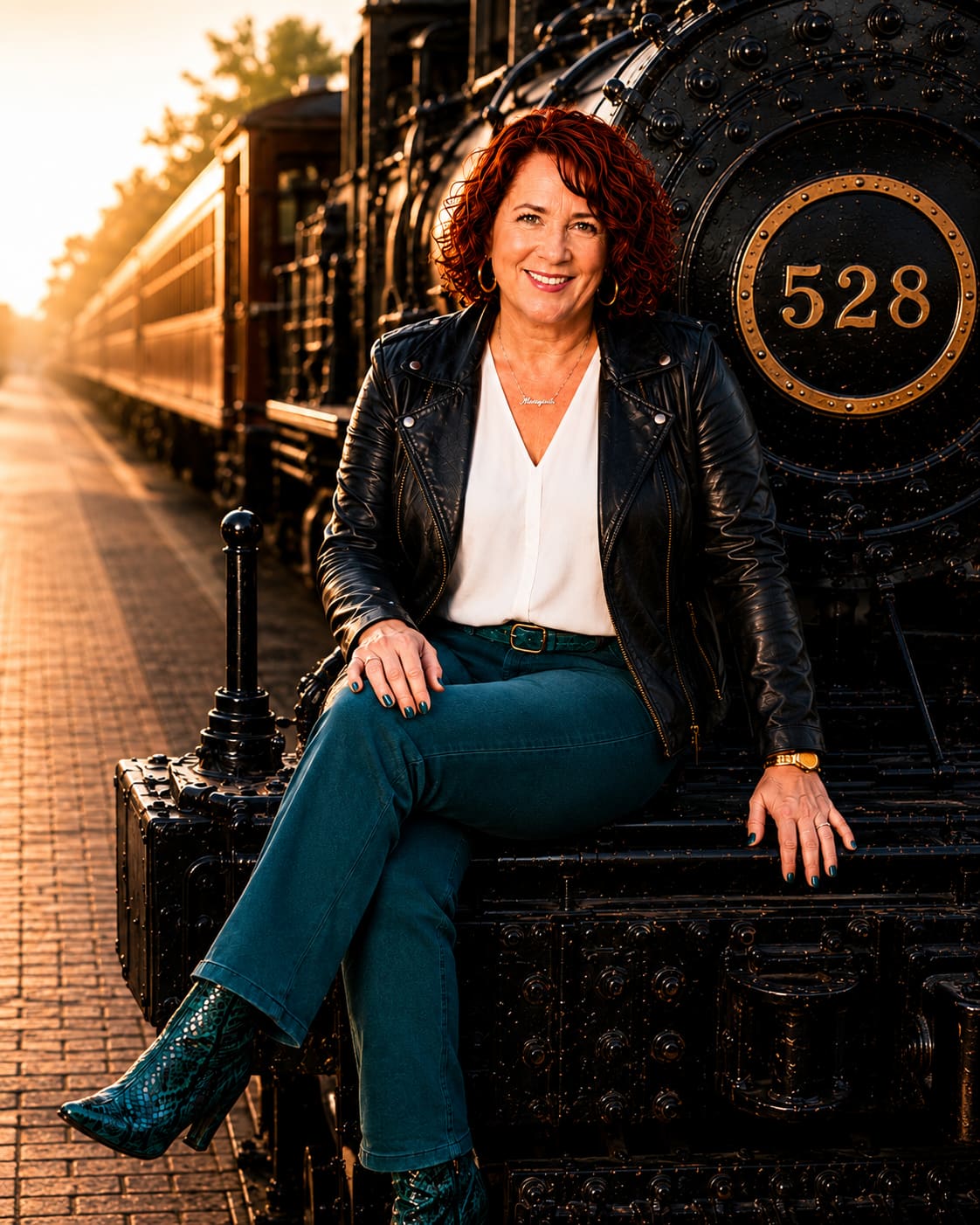Mariquita Joy on locomotive 528